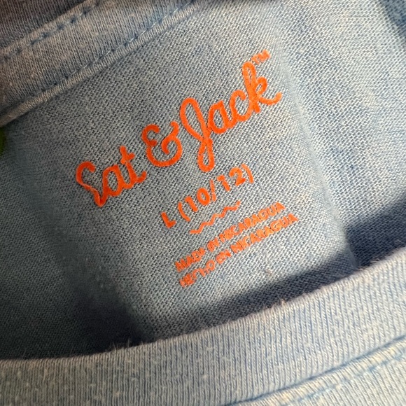 Cat & Jack Tee, Blue with Peacock feather graphic, Girl’s L (10/12) - Picture 3 of 3